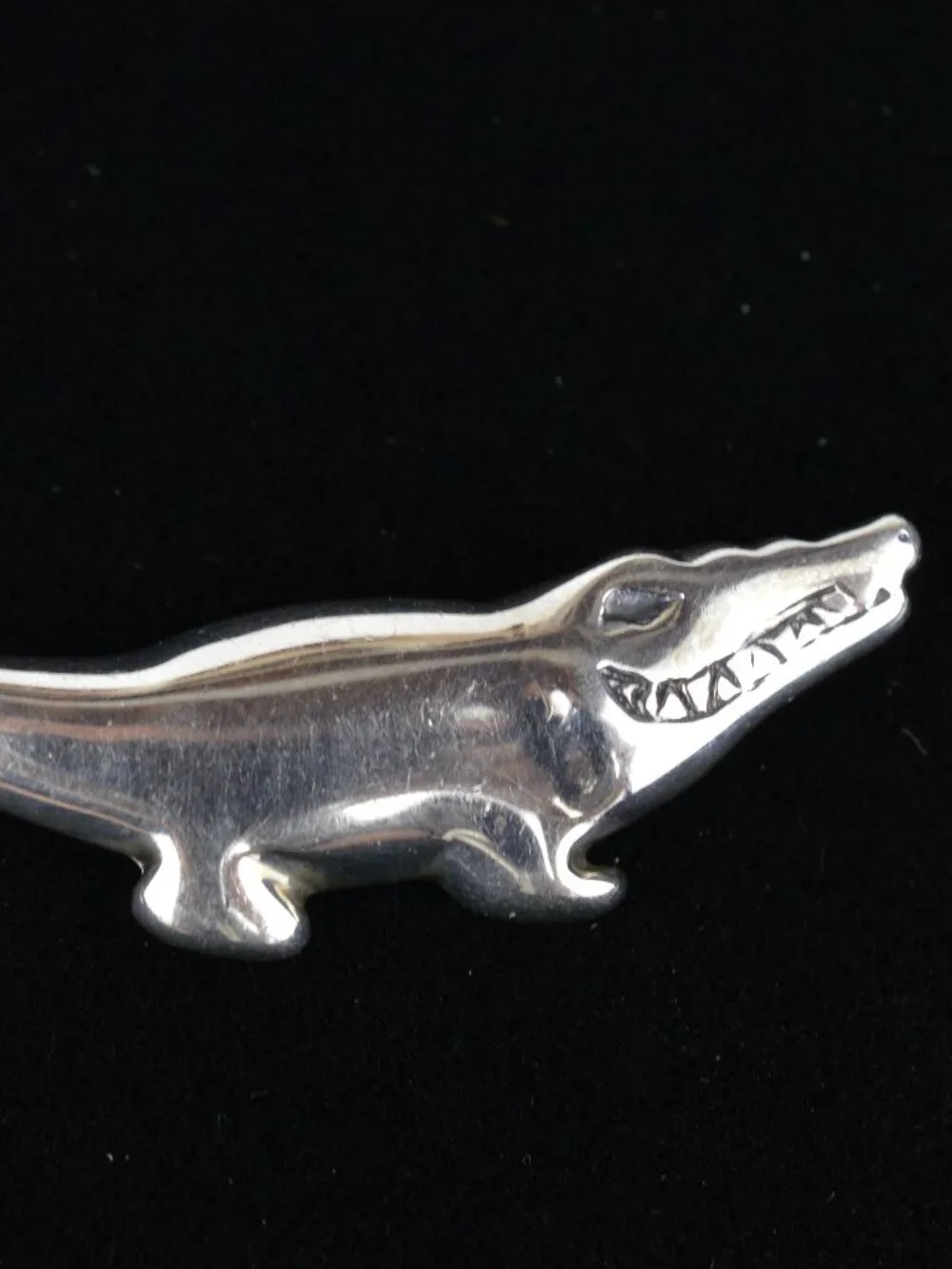 Vintage MP Signed Sterling Silver Alligator Slide Pendant 925 Gator 1.5